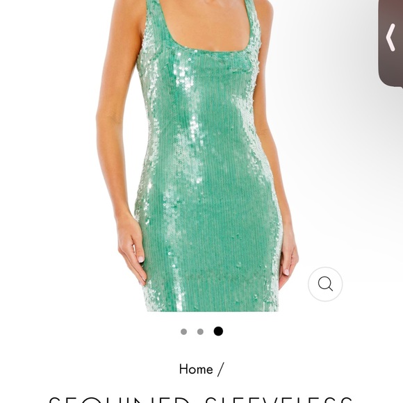 Jade green sequin Mac Duggal gown size 12. Style number 93725 READ - Picture 3 of 7